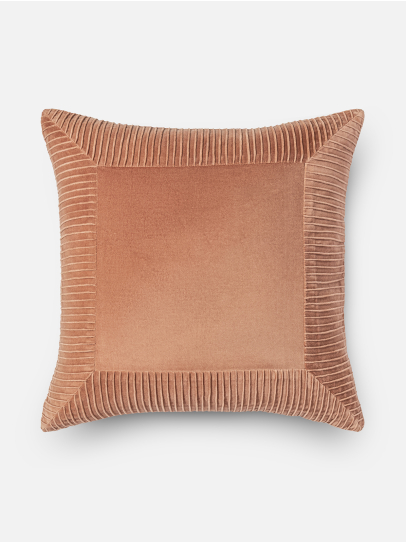 RIBBED BORDER RUST CUSHION 51X51 CM 