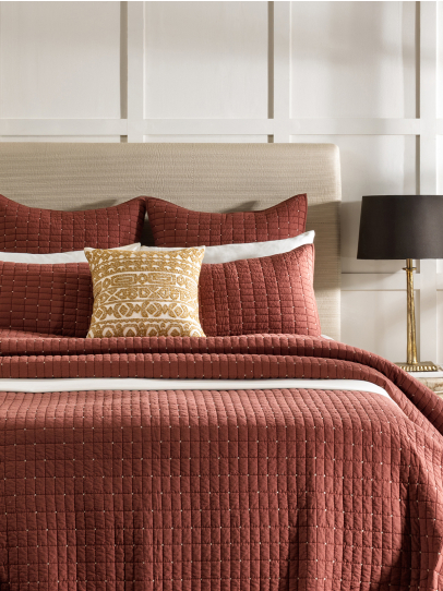 ASTRAL RUST BEDSPREAD QUILTED 254X259 CM