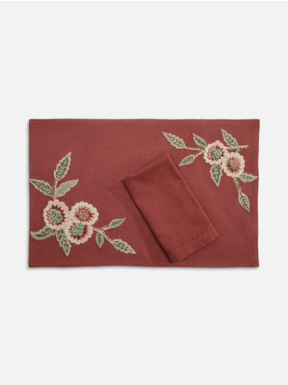 PLACEMAT & NAPKIN REGAL RED 46X46 CM SET OF 16