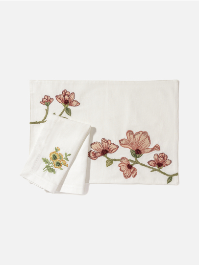MAGNOLIA IVORY PLACEMAT & NAPKIN SET 46X46 CM 