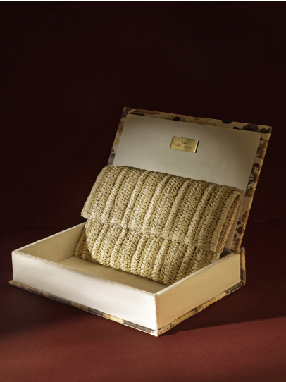 WITHERFIELD RAFFIA CLUTCH BAG MULTI 10.25X6.5 IN GIFT CHEST 