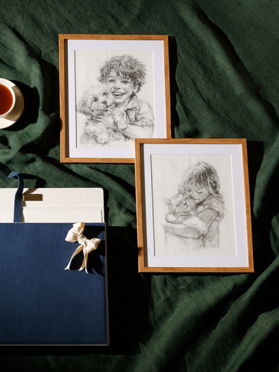 WALLART GIFT BOX GIRL & BOY SET OF 2 MULTI