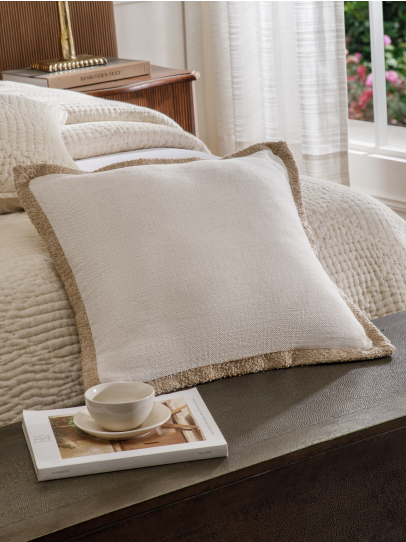 CUSHIONS SOLID TEXTURED NATURAL 51X51 CM NATURAL