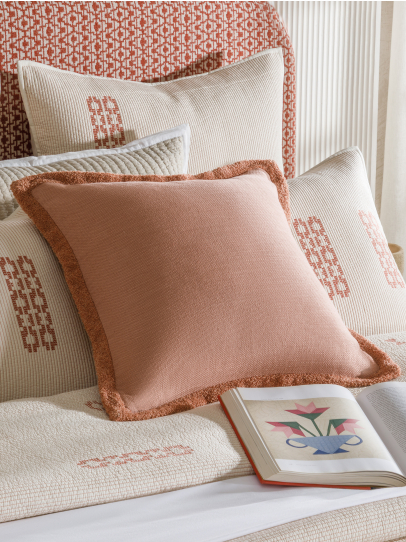 CUSHIONS SOLID TEXTURED BLUSH 51X51 CM BLUSH