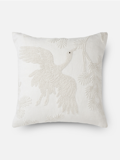 CUSHIONS LILY CRANE IVORY 51X51 CM IVORY