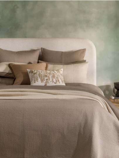 BEDSPREAD QUILTED MAZE GREY 254X259 CM