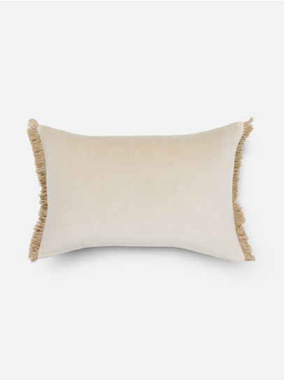 LUMBAR VELVET FRINGE SAND 36X51 CM
