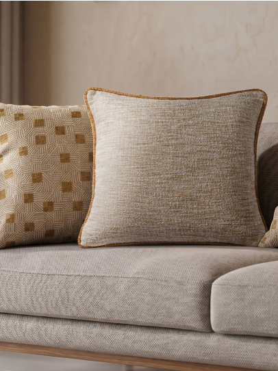 CUSHIONS CHENILLE CORD SAND 51X51 CM