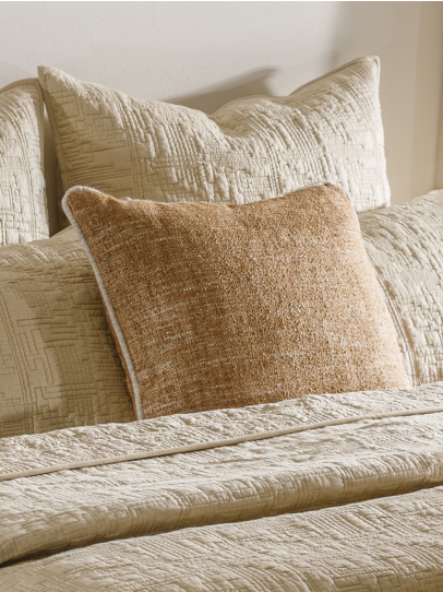 CUSHIONS CHENILLE CORD CARAMEL 51X51 CM