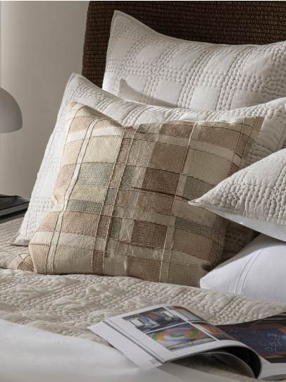 CUSHIONS LATTICE SQUARE NATURAL 51X51 CM