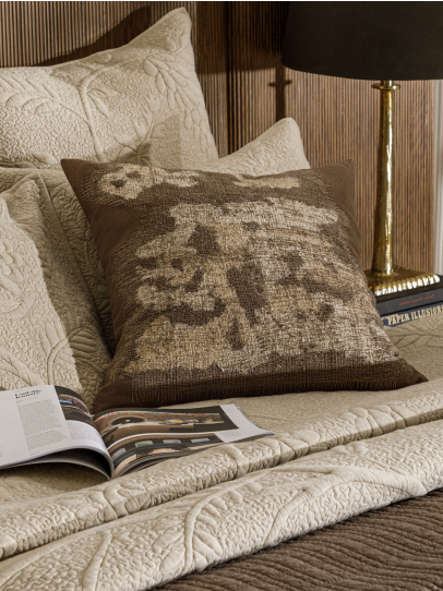 CUSHIONS VINTAGE TORN BROWN 51X51 CM