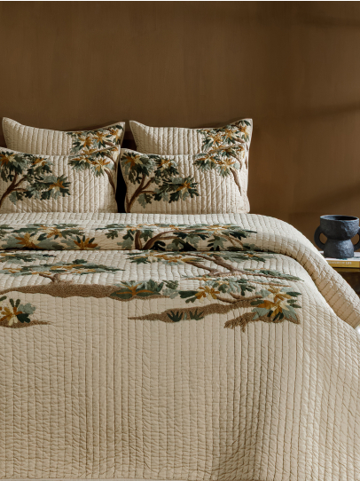 BEDSPREAD QUILTED TAPESTRY BEIGE 239X259 CM