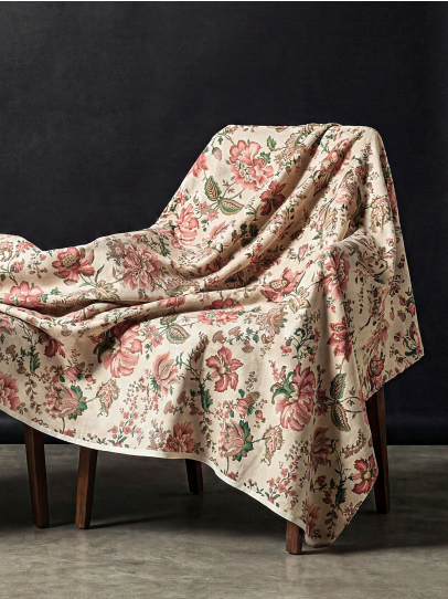 PRINTED FABRIC ROSANNE CORAL