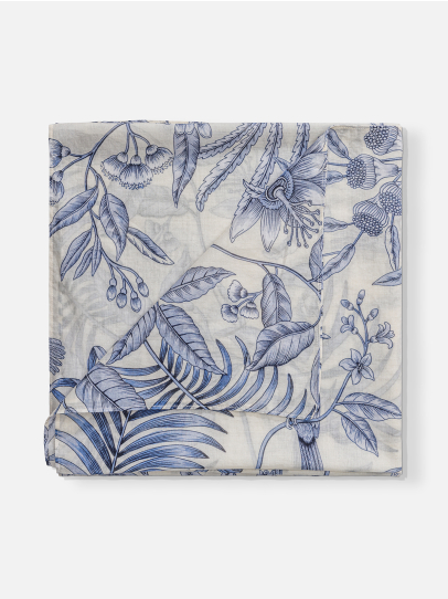SCARF BOTANICAL LUXE  BLUE 122X122 CM