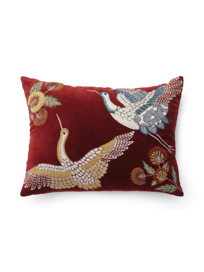 CUSHION CRANE FLIGHT MAROON 30X41 CM