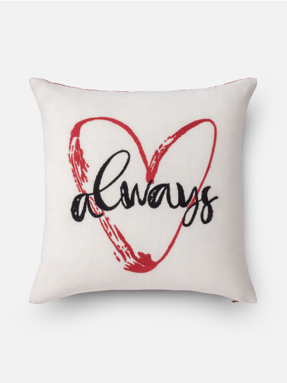 ALWAYS IVORY RED CUSHION COVER 41 X 41 CM