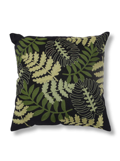 BOTANICA ALL OVER BLACK GREEN CUSHION COVER 46 X 46 CM
