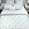 Serenity Cotton White Blue Quilted Bedspread