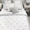Serenity Cotton White Grey Quilted Bedspread