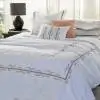 French Ribbon Cotton Pink Green Ivory Duvet Cover 