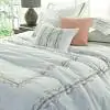 French Ribbon Cotton Pink Green Ivory Duvet Cover 