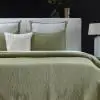 Fleurville Cotton Olive Quilted Bedspread