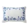 Blossom Cotton Ivory Blue Cushion Cover