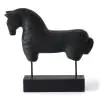 Horse Bust On Stand Black Wood Sculpture