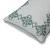 Clara Cotton Ivory Green Cushion Cover
