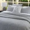 Geo Melange Cotton Grey Ivory Quilted Bedspread