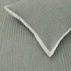 Kantha Melange Cotton Green Ivory Quilted Bedspread