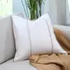 Blanket Stich Cotton Ivory Mustard Cushion Cover