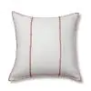 Blanket Stich Cotton Ivory Maroon Cushion Cover
