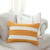 Corded Cotton Ivory Mustard Cushion Cover