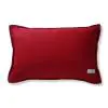 Corded Cotton Ivory Maroon Cushion Cover