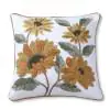 Blooms Cotton Ivory Mustard Cushion Cover