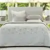 Petite Fleur Cotton Grey Multi Quilted Bedspread