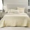 Serenity Cotton Yellow Ivory Quilted Bedspread