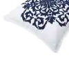 Aridi Applique Cotton Ivory Indigo Cushion Cover 