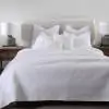 Bisque Cotton White Bedspread Quilted