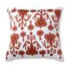 Ikhat Square Cotton Ivory Rust Cushion Cover