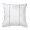 Blanket Stitch Cotton Ivory Grey Cushion Cover
