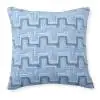 Geometria Cotton Ivory Blue Cushion Cover 