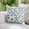 Vine Scroll  Cotton Ivory Green  Cushion Cover 