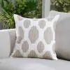 Hexagonia  Cotton Ivory Beige Cushion Cover 