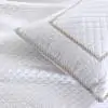 French Trellis White Natural  Quilted Bedspread