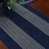 Dotted Line  Cotton Navy Silver Table Runner