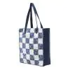 Checkers Blue Cotton Handbag
