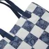 Checkers Blue Cotton Handbag