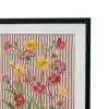 Stripe Flowers Embroidered Multicolour Artwork